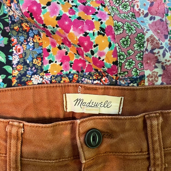 Madewell Wideleg Pant, Orange/Brown Denim - Picture 4 of 5